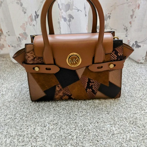 Michael Kors Brown and Black Satchel with Gold Chain - Picture 5 of 5